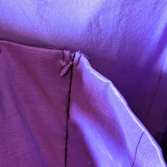 🔥 Purple Strapless Dress. Cocktail Ruffle Dress with Flower detail 🔥 - Picture 7 of 9